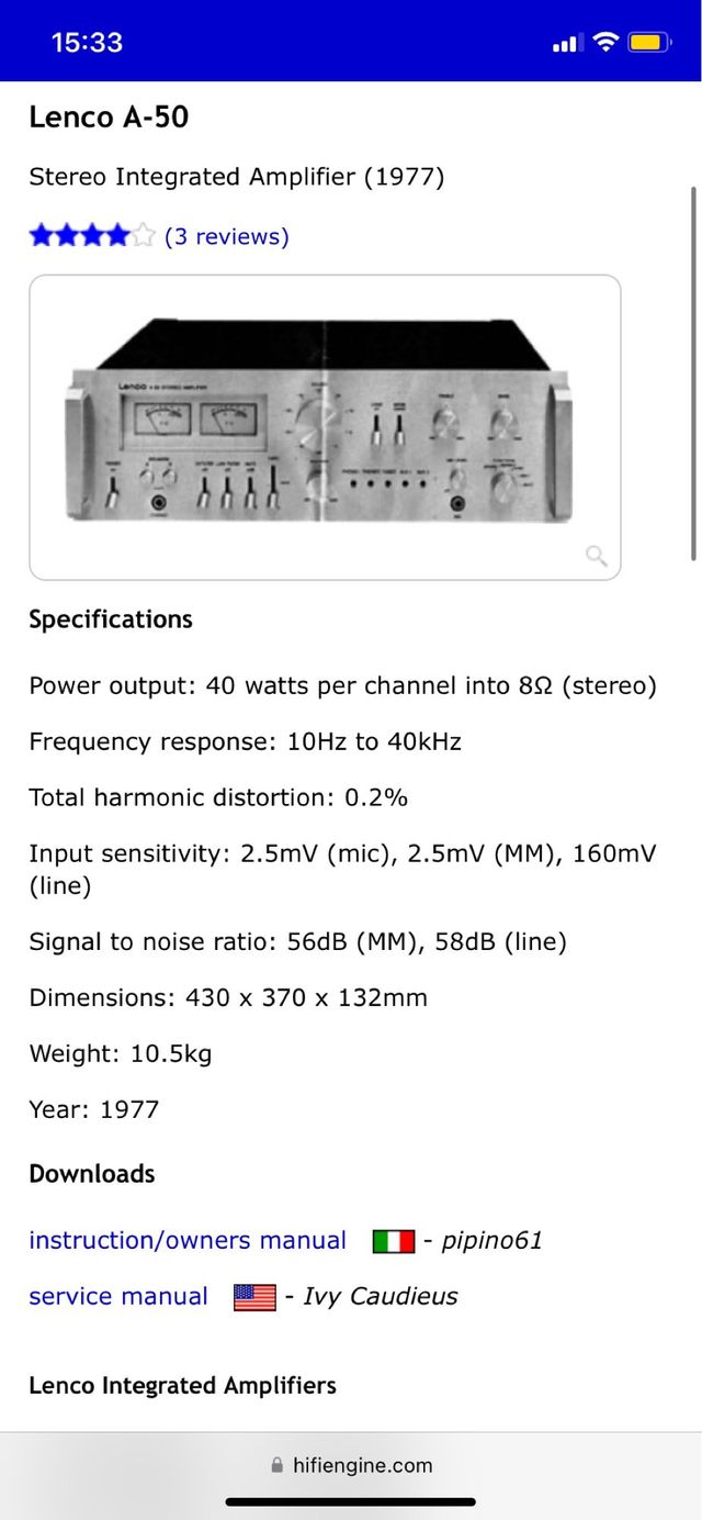 Lenco A 50 stereo amplifier 1977
