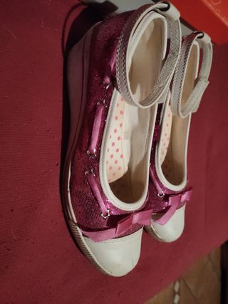 Scarpe N 37 ballerina BATA rosa glitter luccicanti