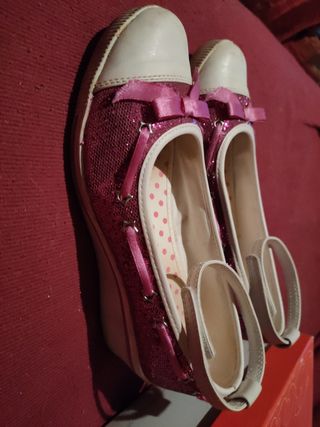 Scarpe N 37 ballerina BATA rosa glitter luccicanti