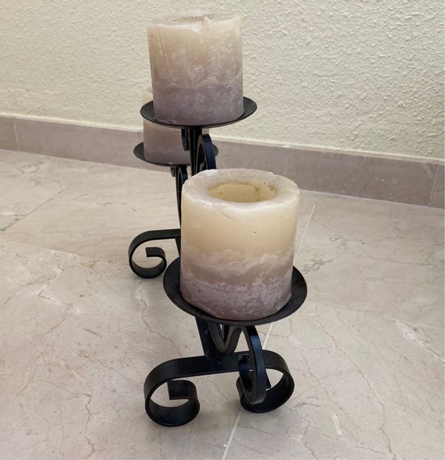 Candelabro de forja. Centro de mesa.