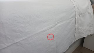 Sabana blanca bordada a mano