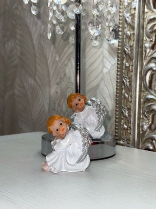 Lotto 2 angeli decorativi con ali argententate