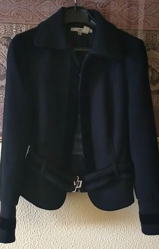 Blazer lana-terciopelo negra Zara