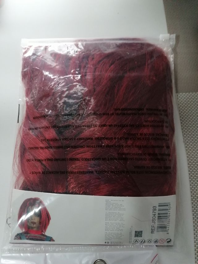 Disfraz + peluca chuki muñeco diabólico 