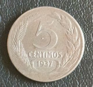 5 Céntimos 1937 - II República Española 
