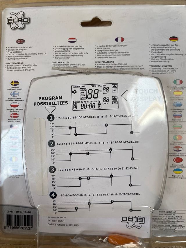 Termostato digital tactil 2 hilos
