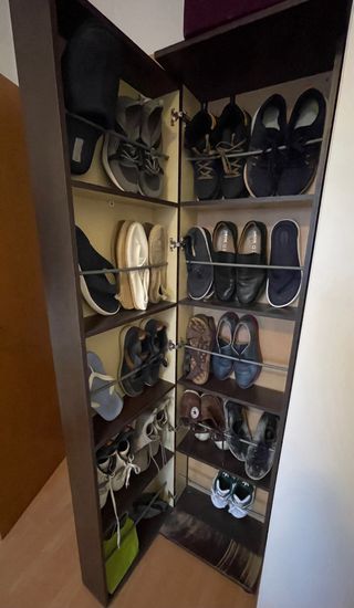 Zapatero robusto 10 baldas con espejo