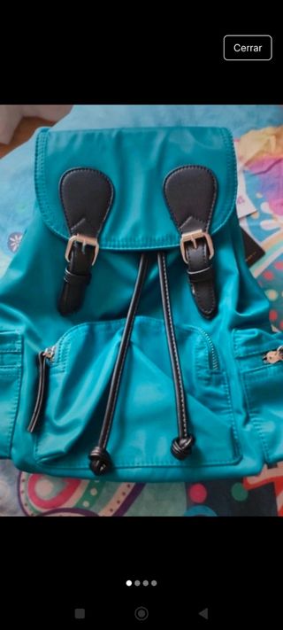 Mochila verde turquesa a estrenar