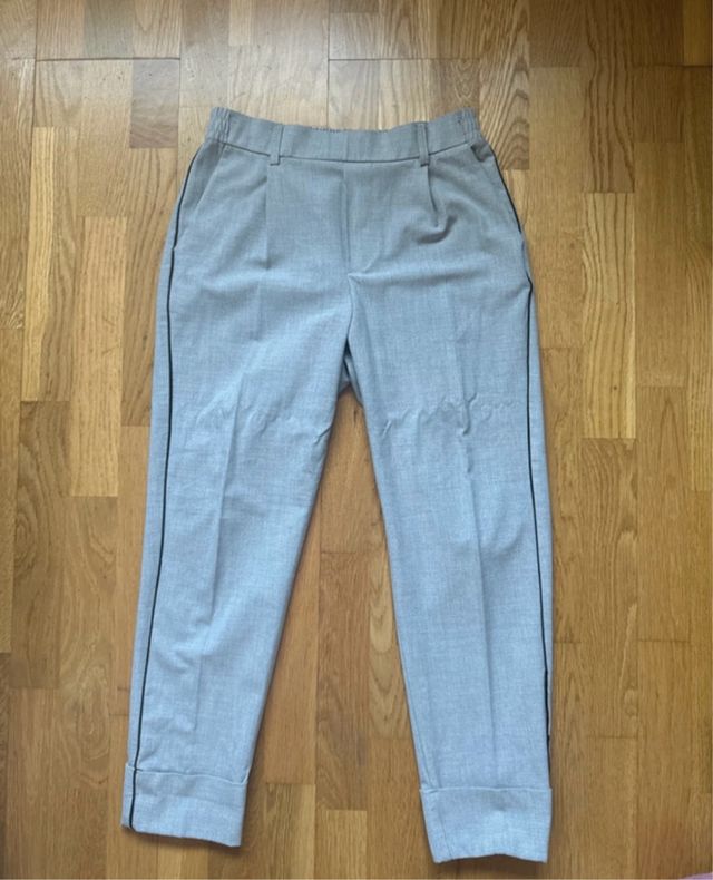 Pantalón pinzas gris Bershka