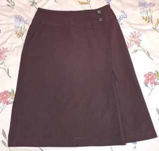 Falda midi marrón tipo evase Promod 40