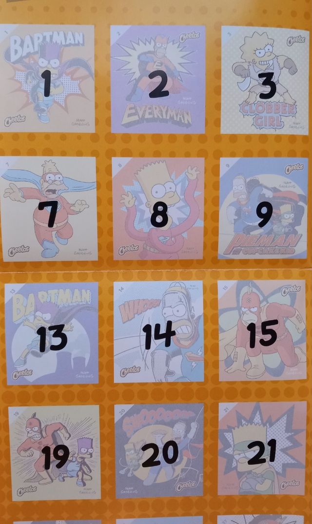 CHEETOS ÁLBUM PEGATINAS BARTMAN LOS SIMPSONS
