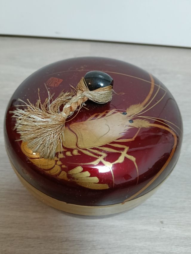 Caja joyero japones lacado antiguo
