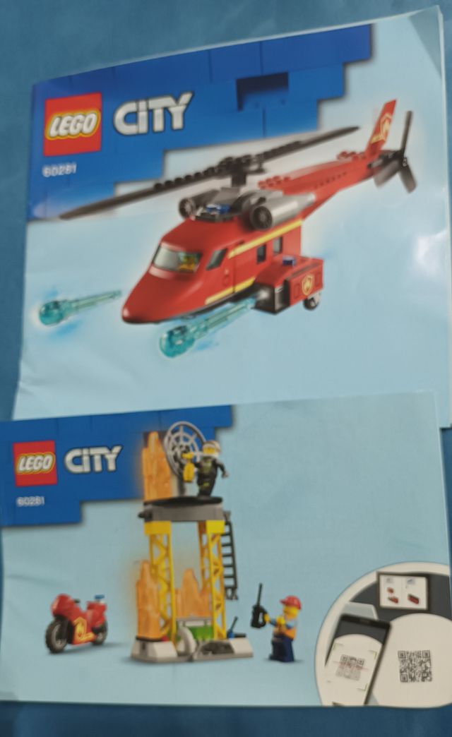 set Lego elicottero antincendio,completo,senza box