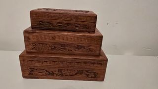 Set 3 scatole in legno