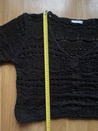 Jersey negro crop troquelado agujereado T.M T.L