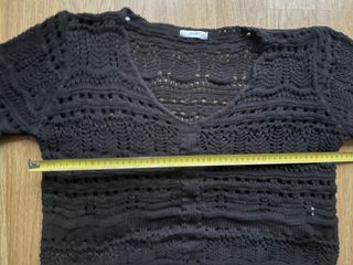 Jersey negro crop troquelado agujereado T.M T.L
