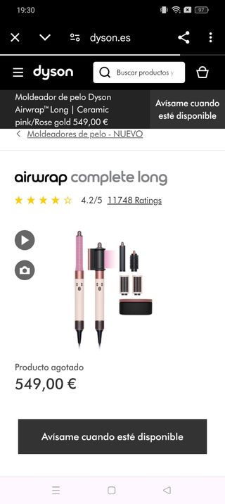 Moldeador de pelo dyson airwrap 320