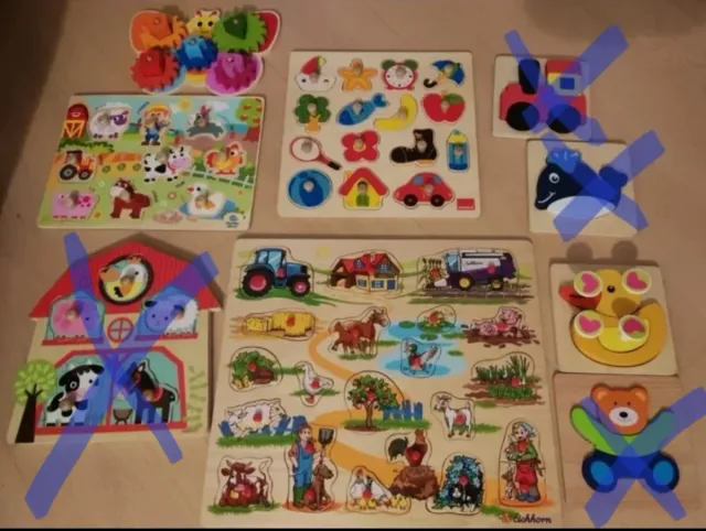 Lote puzzles encajables de madera