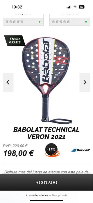 Pala de padel babolat veron 2021
