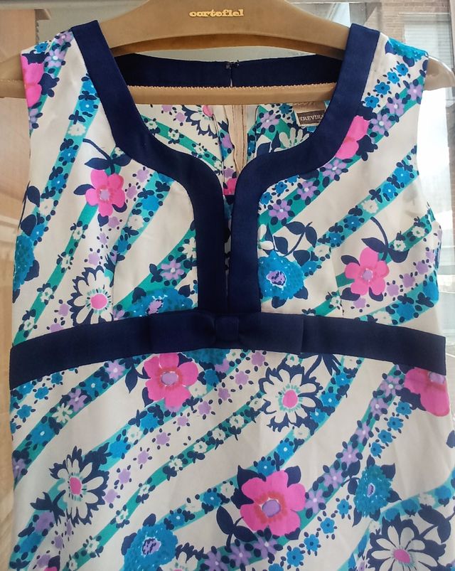 Maxi vestido vintage 70s Floral Verde