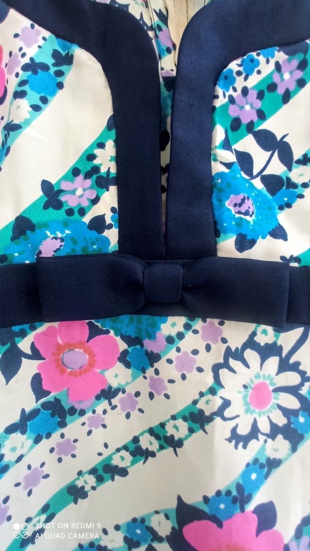 Maxi vestido vintage 70s Floral Verde