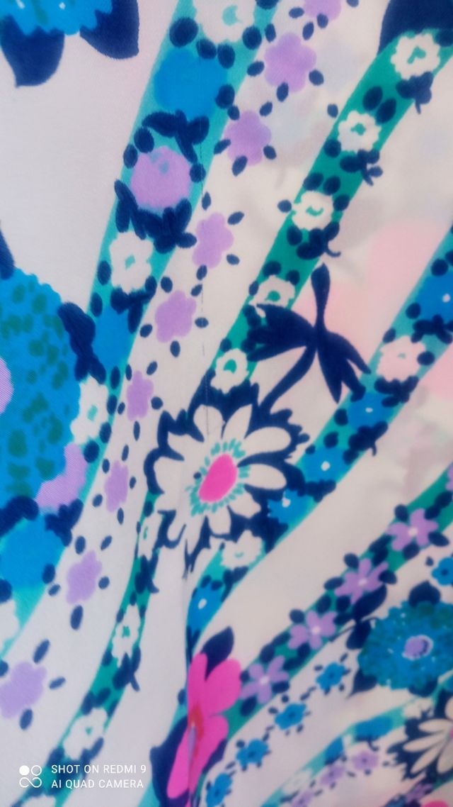 Maxi vestido vintage 70s Floral Verde