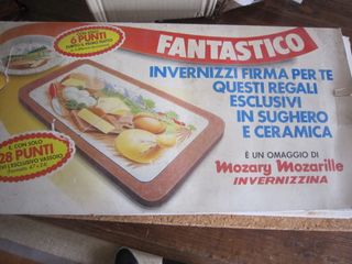 porta formaggi vintage in ceramica e sughero