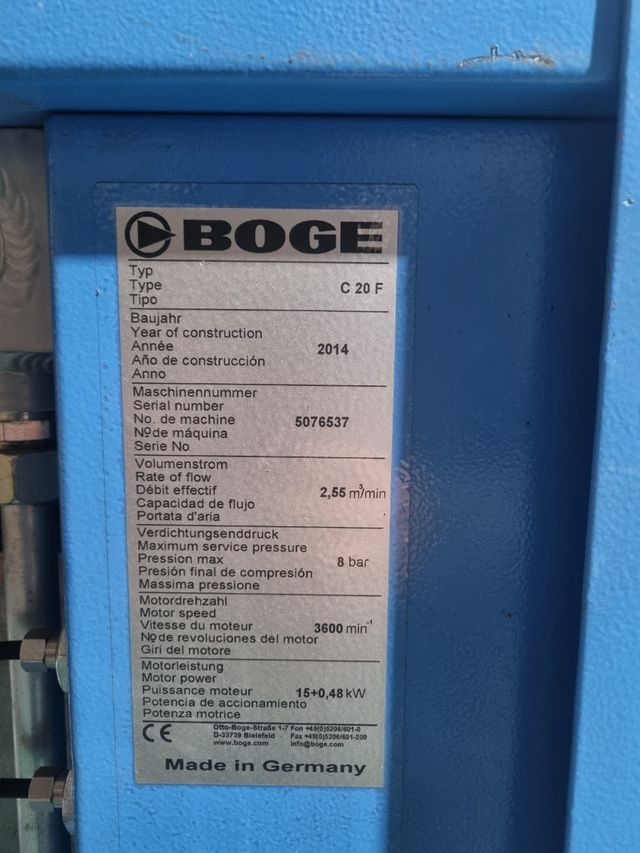 Compresor tornillo BOGE C20 F