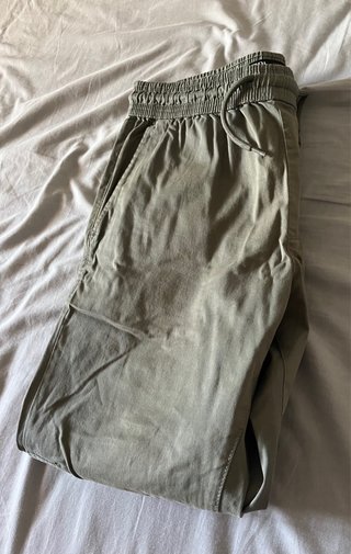 Pantalon Minimalista Zara Verde Caqui