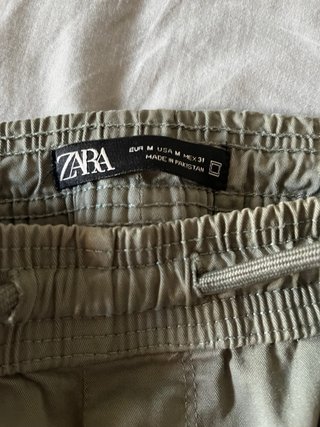 Pantalon Minimalista Zara Verde Caqui