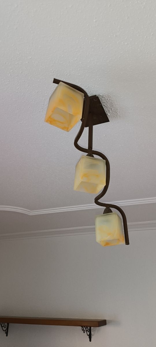 LAMPARAS TECHO FORJA Y CRISTAL