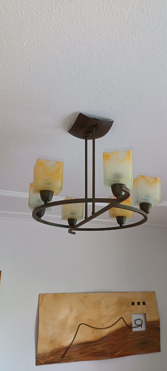 LAMPARAS TECHO FORJA Y CRISTAL