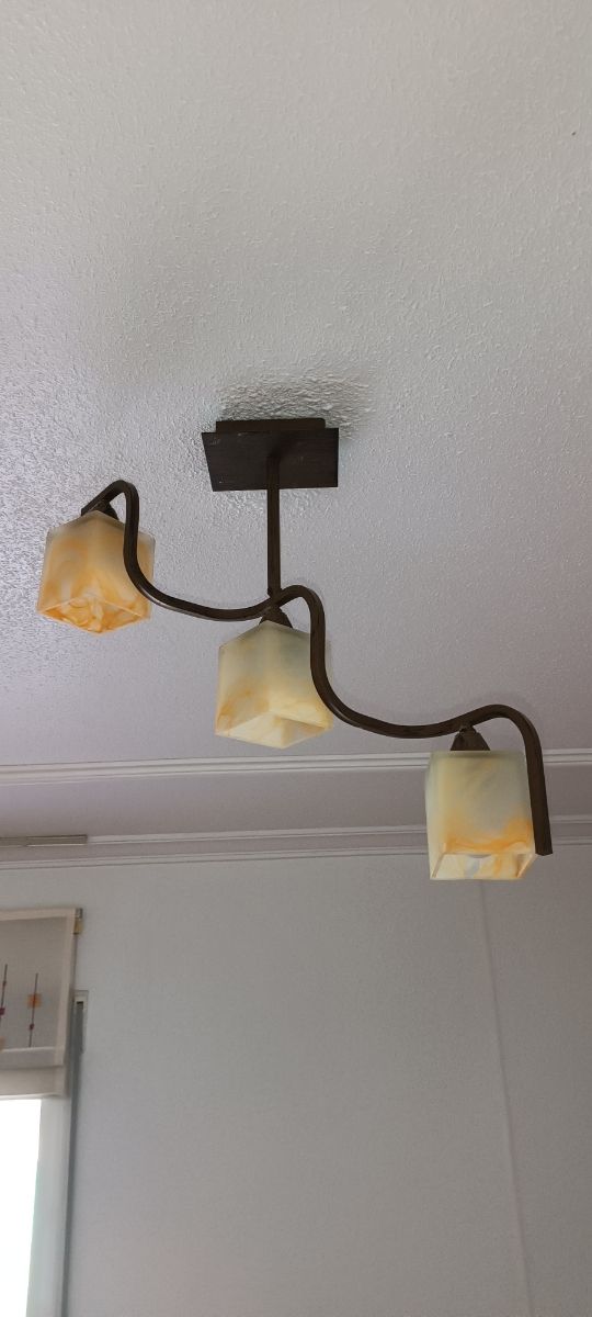 LAMPARAS TECHO FORJA Y CRISTAL