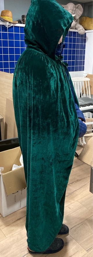 Capa disfraz de terciopelo verde