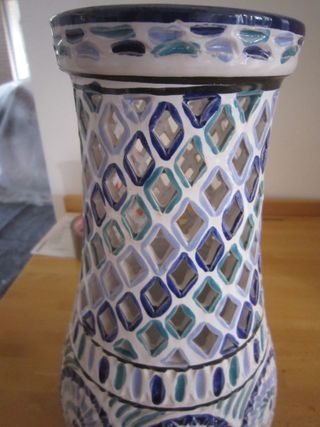 base lampada in ceramica traforata vintage 
