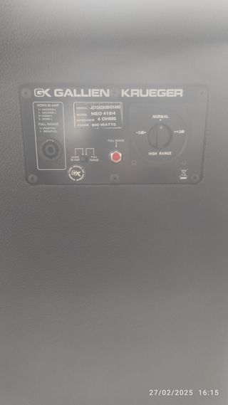 Pantalla Gallien Krueger NEO 800w 4ohms.