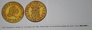 Moneda de medio escudo de oro 
