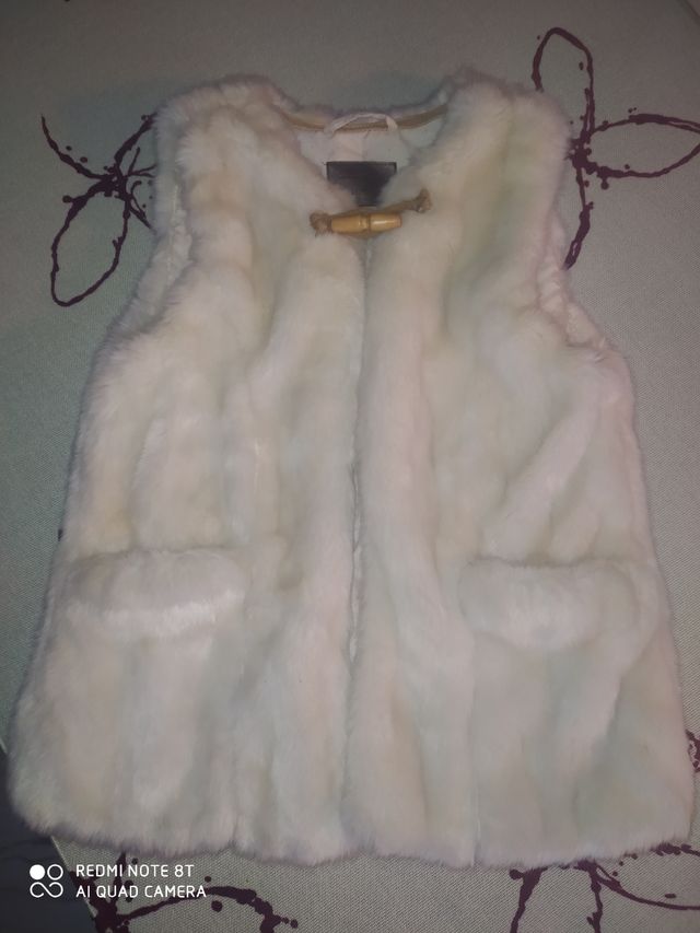 Abrigo Zara Talla 11-12 color hueso