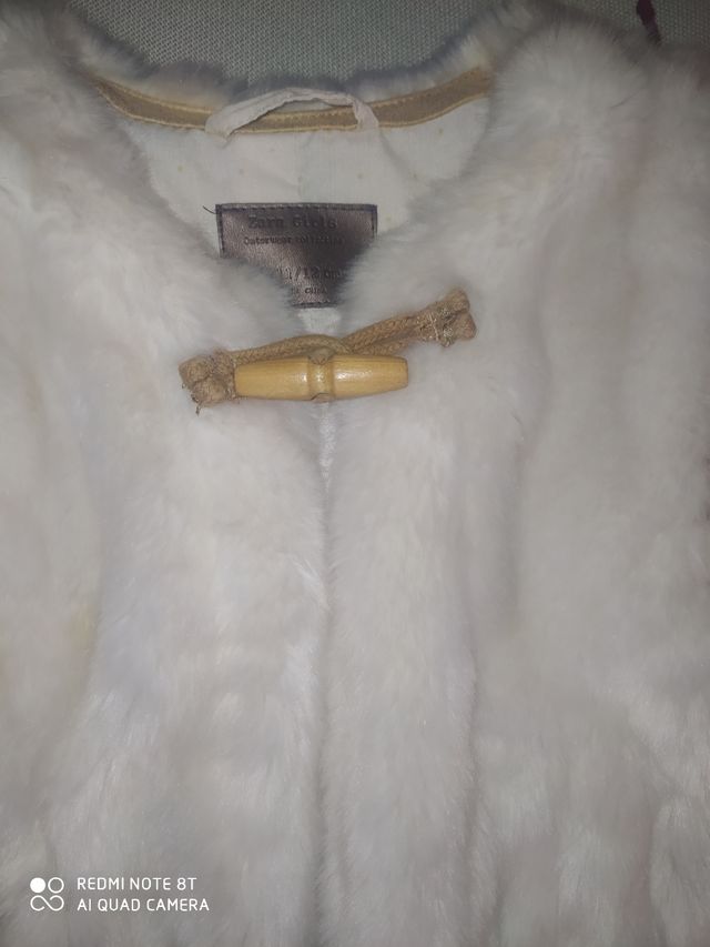 Abrigo Zara Talla 11-12 color hueso