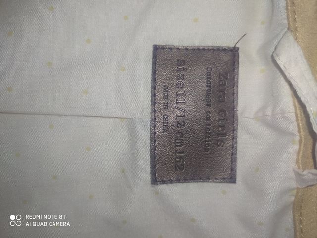 Abrigo Zara Talla 11-12 color hueso