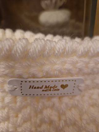 Borsa fatta a mano misto lana bianca