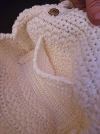 Borsa fatta a mano misto lana bianca