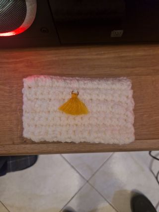 Borsa fatta a mano misto lana bianca