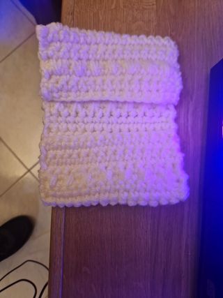 Borsa fatta a mano misto lana bianca