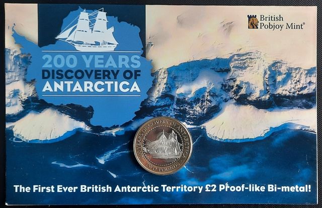 Moneda 2 libras 2020 territorios antártico.
