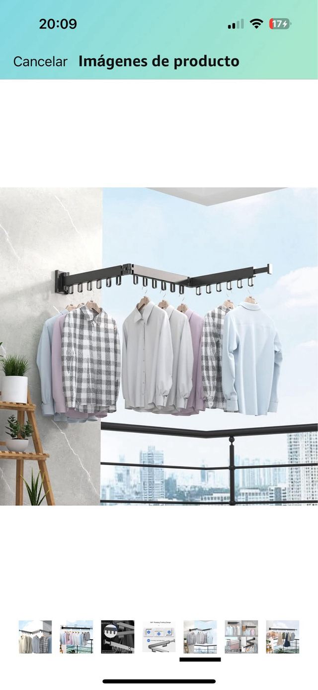 Stendibiancheria da parete nero allungabile