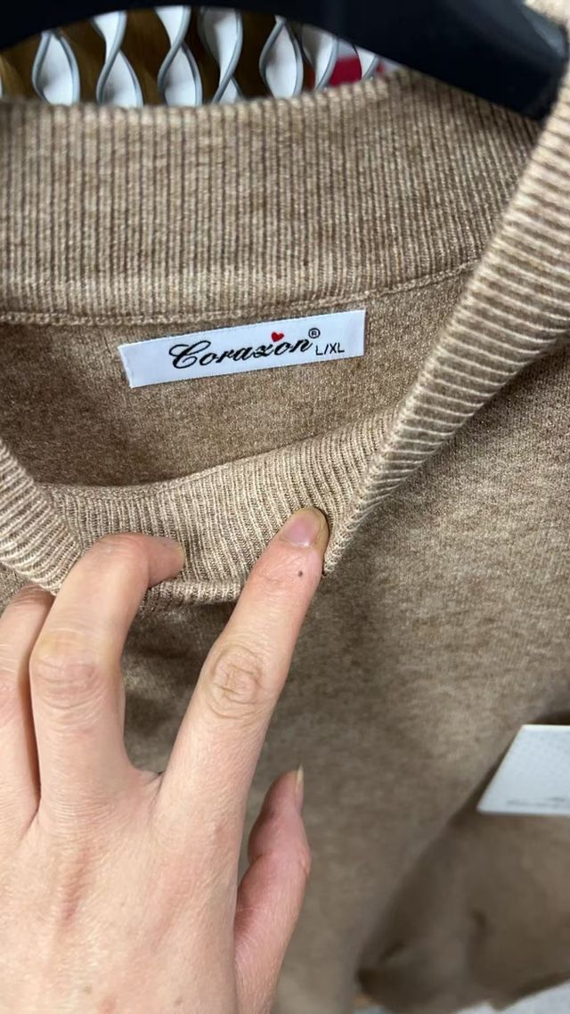 Jersey largo mujer en gris y beige M/L Y L/XL