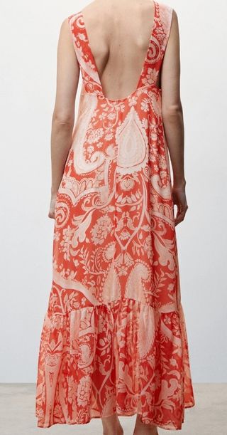 Vestido estampado espalda abierta (Mango
