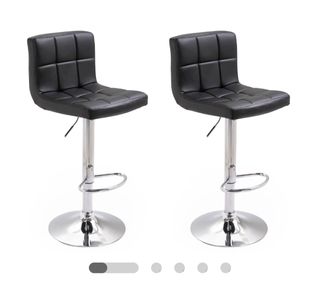 Conjunto de 2 taburetes de bar negros