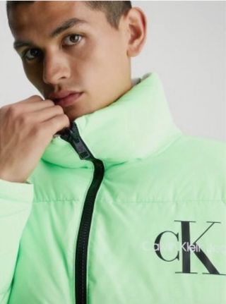 CHAQUETA DE PLUMAS REVERSIBLE 90'S VERDE GRIS